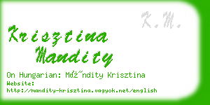 krisztina mandity business card
